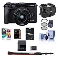 

Canon EOS M6 Mark II Mirrorless Camera with EF-M 15-45mm IS STM Lens & EVF-DC2 Viewfinder Black - BUNDLE With 32GB SDHC Card, 49mm Filter Kit, Camera Case, Cleaning Kit, Screen Protector, PC Software