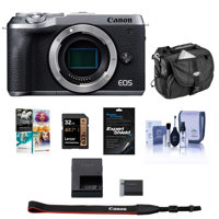 

Canon EOS M6 Mark II Mirrorless Digital Camera Body, Silver - BUNDLE With 32GB SDHC Card, Camera Case, Cleaning Kit, Screen Protector, PC Software Package