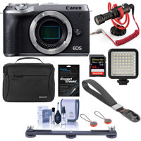 

Canon EOS M6 Mark II Mirrorless Digital Camera Body, Silver - Bundle With RODE Compact On-Camera Microphone, 64GB SDXC Card, Peak Camera Cuff Wrist Strap, Shoulder Bag, Mini LED Light And More