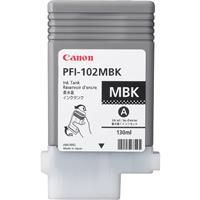 Canon PFI-102MBK Pigment Matte Black Ink Tank for the imagePROGRAF iPF500/600/700 Inkjet Printers, 130 ml.