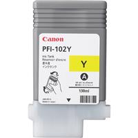Canon PFI-102Y Dye Yellow Ink Tank for the imagePROGRAF iPF500/600/700 Inkjet Printers, 130 ml.