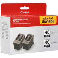 

Canon Twin Pack PG-40 Black Ink Cartridges for Many Pixma Series Inkjet Printers