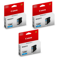 

Canon 3 Pack PGI-1200 Cyan Pigment Ink Tank for MAXIFY MB2020/MB2320 Printers, 300 Pages Yield