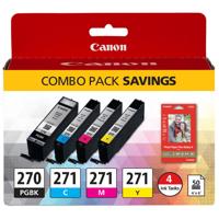 

Canon PGI-270/CLI-271 CMY Combo Pack with PP-201 4x6" 50 Sheet Glossy Paper