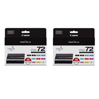 Canon 2 Pack PGI-72 10 Color Pack - Includes: Magenta, Yellow, Photo Cyan, Photo Magenta, Gray, Red, Chroma Optimizer, Matte Bla