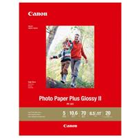 Canon PP-301 Photo Paper Plus Glossy II Inkjet Paper, 10.6 mil, 265 gsm, 8.5x11", 20 Sheet Pack