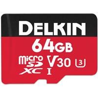

Delkin Devices Select 64GB UHS-I U3/V30 microSDXC Memory Card with microSD to SD Adapter, 100MB/s Read, 50MB/s Write