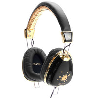 

IDANCE Funky Lightweight Headphones with Inline Mic for iPhone/iPad/iPod/Tablet/Android, 15Hz-20KHz Frequency Response, Black/Gold