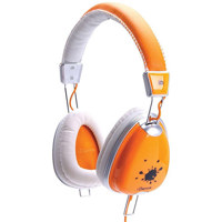

IDANCE Funky Lightweight Headphones with Inline Mic for iPhone/iPad/iPod/Tablet/Android, 15Hz-20KHz Frequency Response, Orange/White