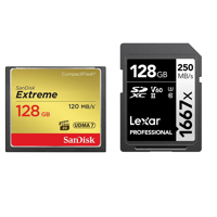 

SanDisk 128GB Extreme Compact Flash Memory Card, - Transfer speed up to 120MB/s - Bundle With SanDisk Extreme 128GB UHS-I Class 10 U3 V30 SDXC Memory Card