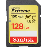 

SanDisk 128GB Extreme UHS-I V30 U3 Class 10 SDXC Memory Card, 150MB/s Read, 70MB/s Write