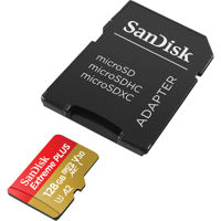 

SanDisk 128GB Extreme PLUS UHS-I microSDXC Memory Card with SD Adapter, 170MB/s Read, 90MB/s Write, V30, A2