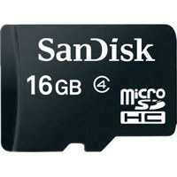 

SanDisk 16GB microSDHC Memory Card, Class 4 with SD Adapter