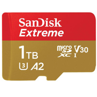 

SanDisk 1TB Extreme UHS-I microSDXC Memory Card with SD Adapter, 160MB/s Read, 90MB/s Write, V30, A2