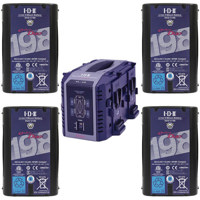 

IDX Battery Bundle Includes 4 Pack DUO-C198 191Wh High-Load Battery with D-Tap Advanced, Standard D-Tap & USB Port - With IDX VL4S 4-Channel Simultaneous V-Mount Li-Ion Charger