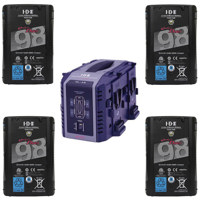 

IDX 4x DUO-C98 96Wh High-Load Batteries, Bundle with IDX VL4Se 4-Channel Charger