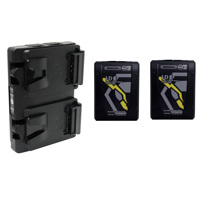 

IDX 2x IMICRO-98 Compact 97Wh Lithium-Ion Battery, Bundle with IDX A-Vmicro2 Micro 2-Channel Hot Swap V-Mount Adapter Plate