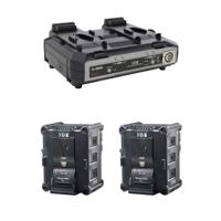 

IDX 2-Channel Simultaneous Quick Charger with 100W DC Output - With 2 Pack IDX IPL-150 PowerLinking 143Wh Stackable Li-Ion V-Mount Battery, D-Tap, USB Port