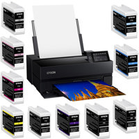 

Epson SureColor P700 13" WF Wireless Inkjet Photo Printer - With 10 T770 UC PRO10 Ink Cartridges - Light Cyan/ Cyan/ Magenta/ Yellow/ Violet/ Light Magenta/ Light Gra y/ Matte Black/ Black/ Gray