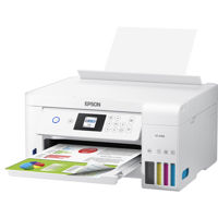 

Epson EcoTank ET-2760 All-in-One Supertank Printer (White) with T502 Ink Cartridge, 10ppm Black/5ppm Color - Print, Scan, Copy