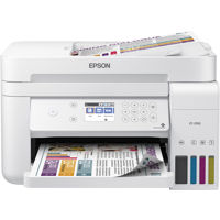 

Epson EcoTank ET-3760 All-in-One Supertank Printer (White) with T502 Ink Cartridge, 15ppm Black/8ppm Color - Print, Scan, Copy