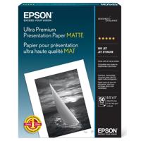 

Epson Ultra Premium Presentation Flat Matte Bright White Inkjet Paper, 10.3 mil., 8.5x11", 50 Sheets.