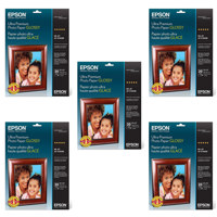 

Epson Ultra Premium Glossy Inkjet Photo Paper, 11.8 mil., 8x10", 20 Sheet (5 Pack)