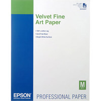 

Epson Velvet, Enhanced Matte Archival Fine Art Inkjet Paper, 19 mil., 260gsm, 17x22", 25 Sheets
