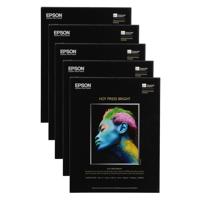 

Epson Hot Press Bright Fine Art Smooth Matte Cotton Rag Inkjet Paper, 17 mil., 330 g/m2, 8.5x11" - 5x 25-Sheet Pack (125 Sheets Total)