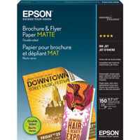 

Epson Brochure / Flyer Double Sided Matte Inkjet Paper, 8.5x11", 150 Sheets, 9.8 mil.