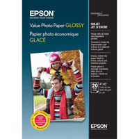 

Epson 4x6" Value Glossy Photo Paper for Inkjet and Supertank Printers, 186 gm2, 20 Sheets