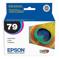 

Epson T079 Claria High-Capacity Color Ink Cartridges, 3-Pack (Black, Cyan, Magenta)