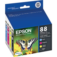 

Epson 88 Moderate Use Individual Ink Cartridge Set for Stylus CX4400, CX4450, CX7400, CX7450, NX100, NX105, NX110, NX115, NX200, NX215, NX300, NX305, NX400, NX415, NX510 All-in-One Printers and Stylus N11 Inkjet Printer