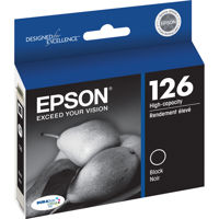 

Epson T126120 High Capacity Black Ink Cartridge, for Stylus NX330, NX430 and WorkForce (WF-Series) 435, 520, 545, 630, 633, 635, 645, 840, 845, WF-3520, WF-3530, WF-3540, WF-7510, WF-7520 All-in-One Printers; WorkForce (WF-Series) 60, WF-7010 Inkjet Print