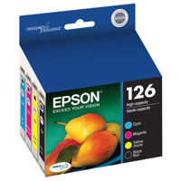 

Epson T126 DURABrite Ultra High-Capacity Black and Color Ink Cartridges, 4-Pack