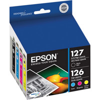 

Epson 126/127 DURABrite Extra High-Capacity Black and Color Ink Cartridges, 4-Pack