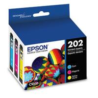 

Epson 202 Combo Inkjet Cartridge with Sensor for Expression Home XP-5100 and WorkForce WF-2860 Printer, Includes Cyan, Magenta and Yellow Cartridge