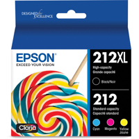

Epson Claria 212 Standard-Capacity Color and High-Capacity Black Ink Cartridge Multi-Pack, CMYK