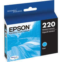 

Epson T220 DURABrite Ultra Cyan Ink Standard Capacity Cartridge for WorkForce WF-2630, WF-2650, WF-2660; Expression XP-Series XP-320, XP-420 XP-424 Printers