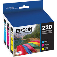 

Epson T220 DURABrite Ultra Color Combo Pack Standard Capacity Ink Cartridges, Cyan, Magenta, Yellow, for WorkForce WF-2630, WF-2650, WF-2660; Expression XP-Series XP-320, XP-420 XP-4 24 Printers