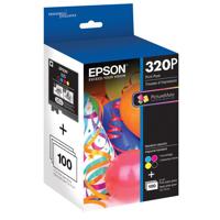 

Epson 320P Standard-Capacity Color Ink Cartridge Print Pack for PictureMate PM-400 Printer, Includes 100 Sheets Glossy Photo Paper, Black, Cyan, Magenta, Yellow Ink Cartridges