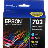 Epson 702 DURABrite Ultra Standard-Capacity Ink Cartridge for WorkForce Pro WF-3720 Printer, Multi-Pack (Cyan, Magenta, Yellow a