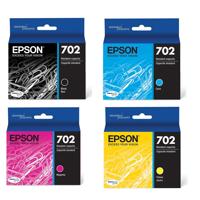 

Epson T702 Standard Capacity DuraBrite Ultra Color Kit One (Black/Cyan/Magenta/Yellow)