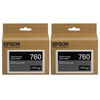 

Epson 2x T760 Ultrachrome HD Ink Cartridge for SureColor P600 Inkjet Printer, 25.9ml Capacity, Photo Black