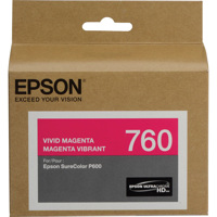 

Epson T760 Ultrachrome HD Ink Cartridge for SureColor P600 Inkjet Printer, 25.9ml Capacity, Vivid Magenta