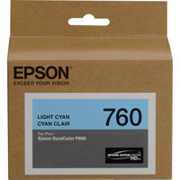 

Epson T760 Ultrachrome HD Ink Cartridge for SureColor P600 Inkjet Printer, 25.9ml Capacity, Light Cyan