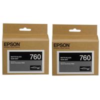 

Epson 2x T760 Ultrachrome HD Ink Cartridge for SureColor P600 Inkjet Printer, 25.9ml Capacity, Matte Black