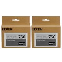 

Epson 2x T760 Ultrachrome HD Ink Cartridge for SureColor P600 Inkjet Printer, 25.9ml Capacity, Light Light Black