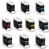 Epson T770 UltraChrome PRO10 Cartridge for SureColor P700 Printer, 25ml with 10 Items /Violet /Photo Black/Cyan /Vivid Magenta/Y