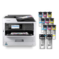 

Epson WorkForce Pro WF-C5790 MFP Wireless Supertank Color Inkjet Printer Bundle with Replaceable Ink Pack System